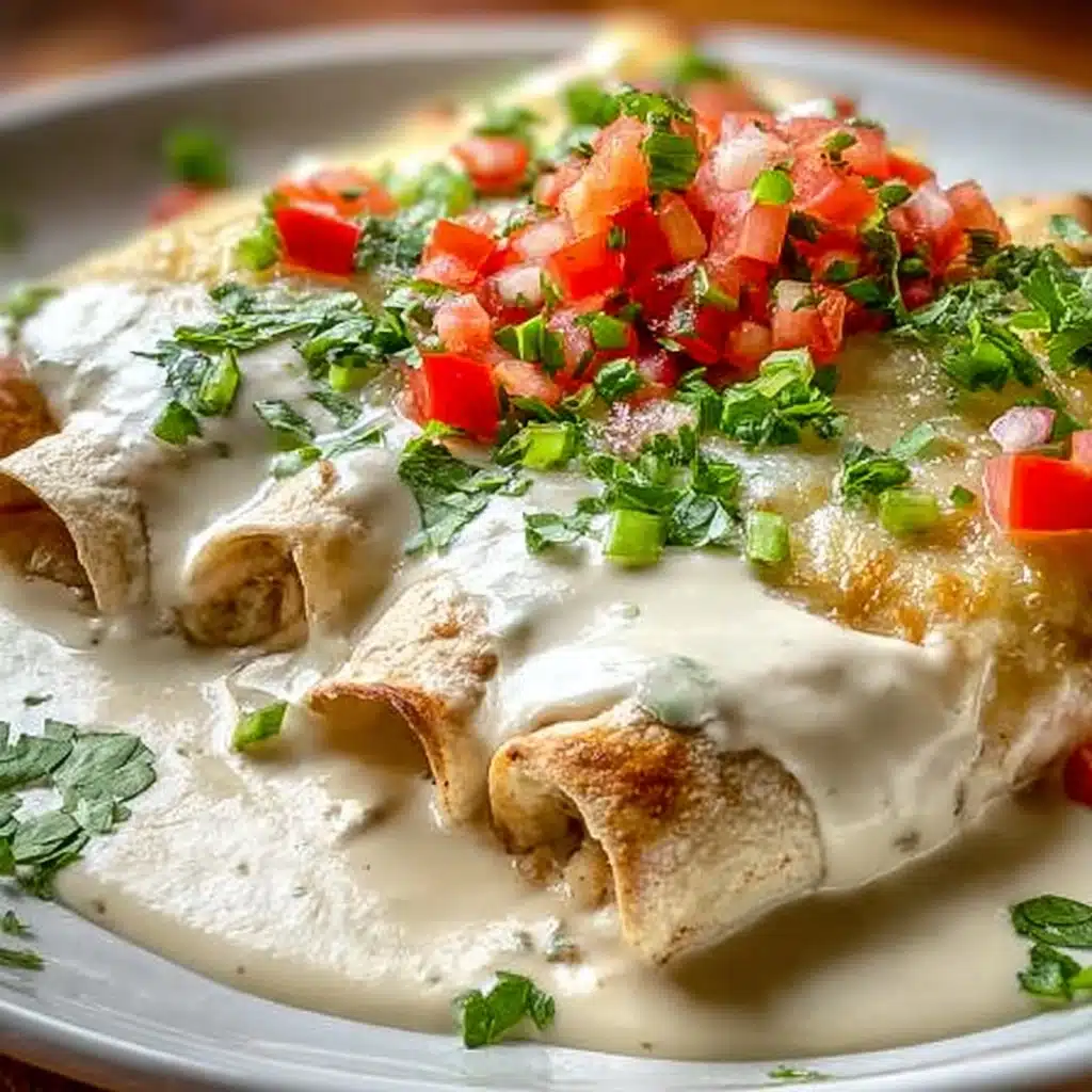 Chicken Enchiladas with Sour Cream White Sauce Recipe - Recipe Image