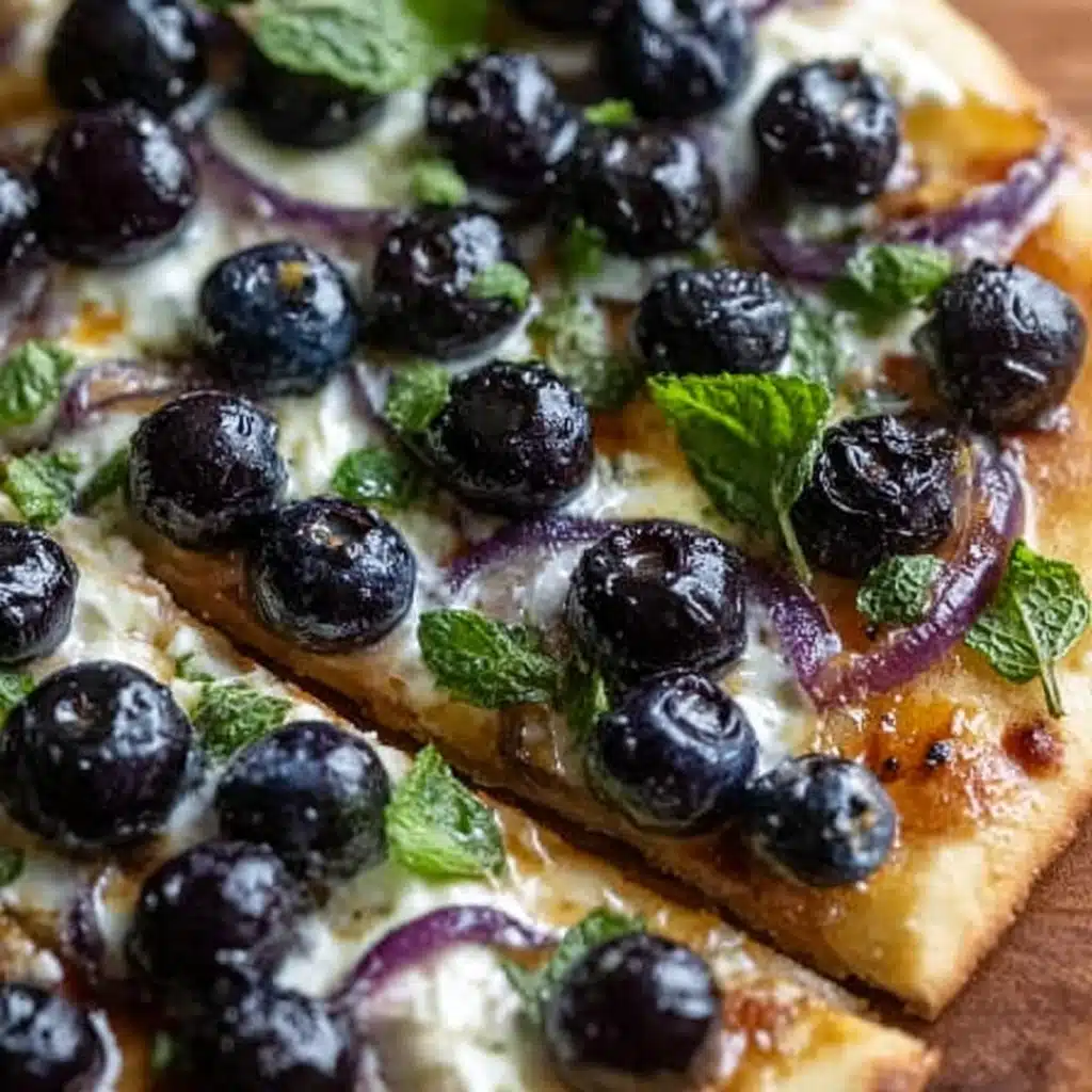 Blueberry Feta & Honey Caramelized Onion Naan Pizza Recipe - Recipe Image