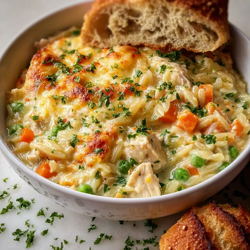 Creamy Chicken Pot Pie Orzo Recipe - Recipe Image