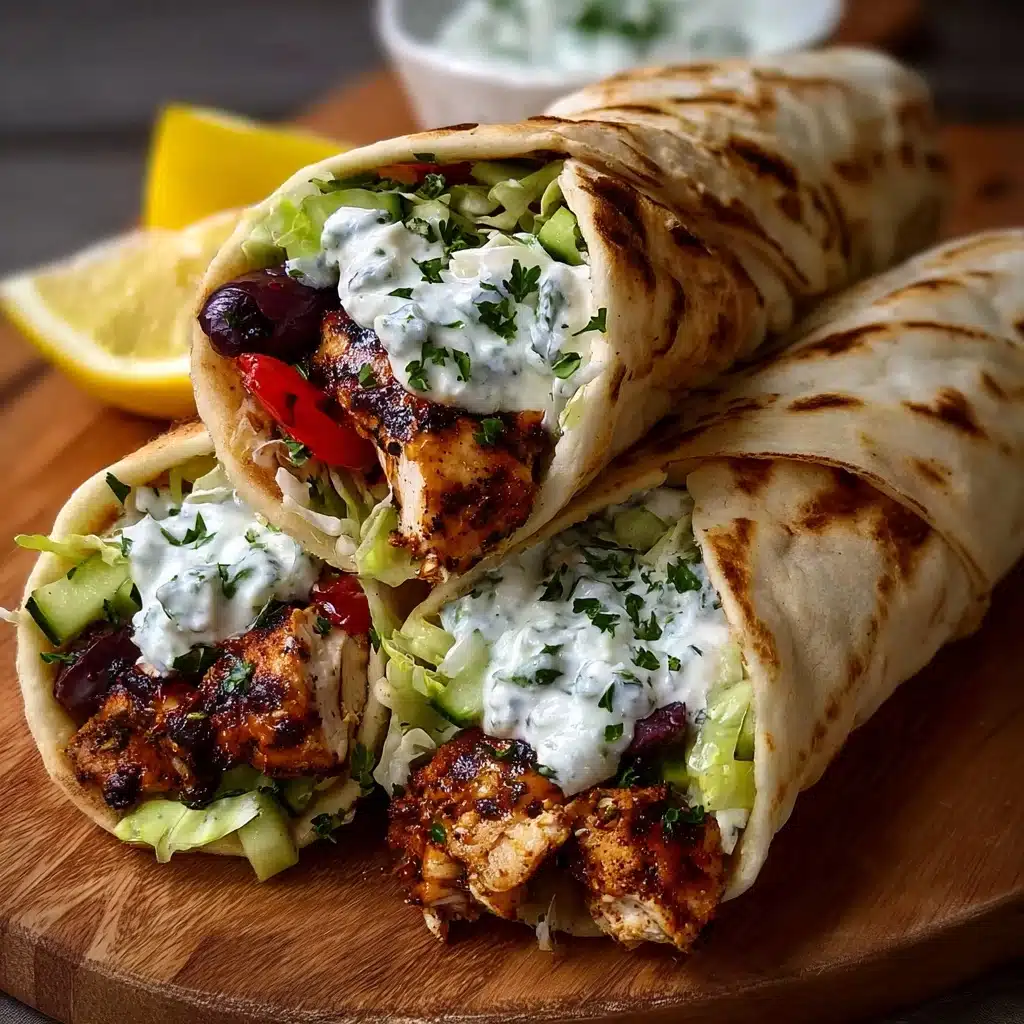 Mediterranean Chicken Gyros with Creamy Feta Tzatziki Recipe - Recipe Image