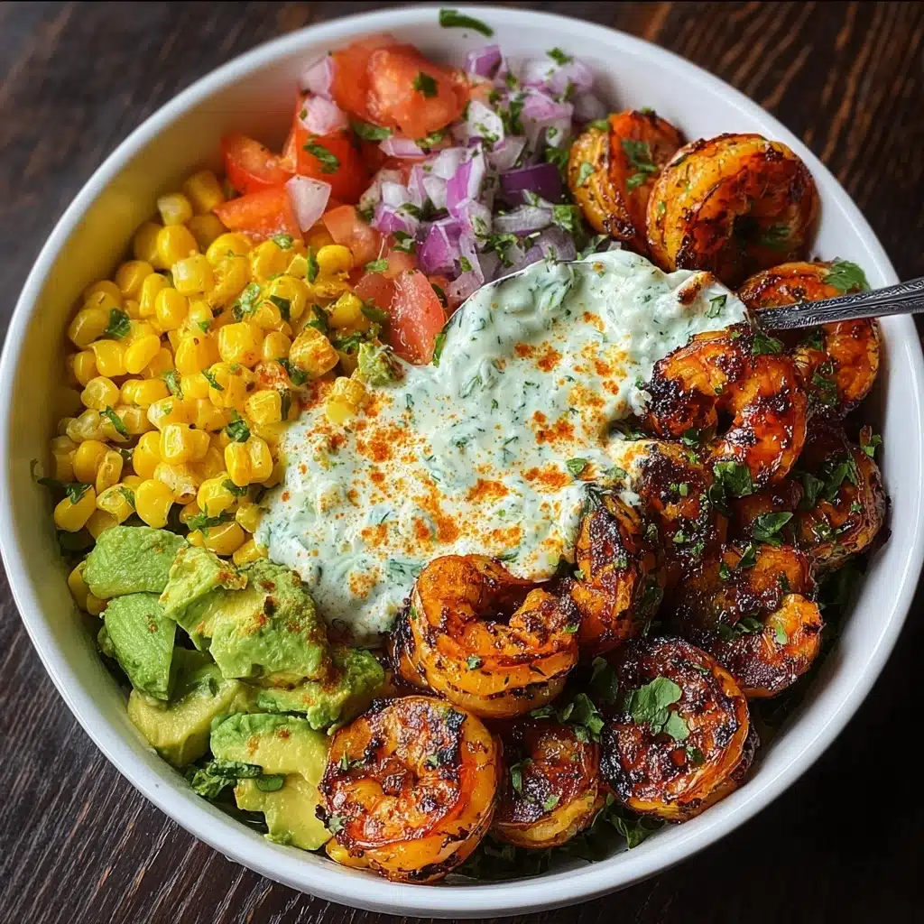 Grilled Shrimp Bowl with Avocado and Corn Salsa Recipe