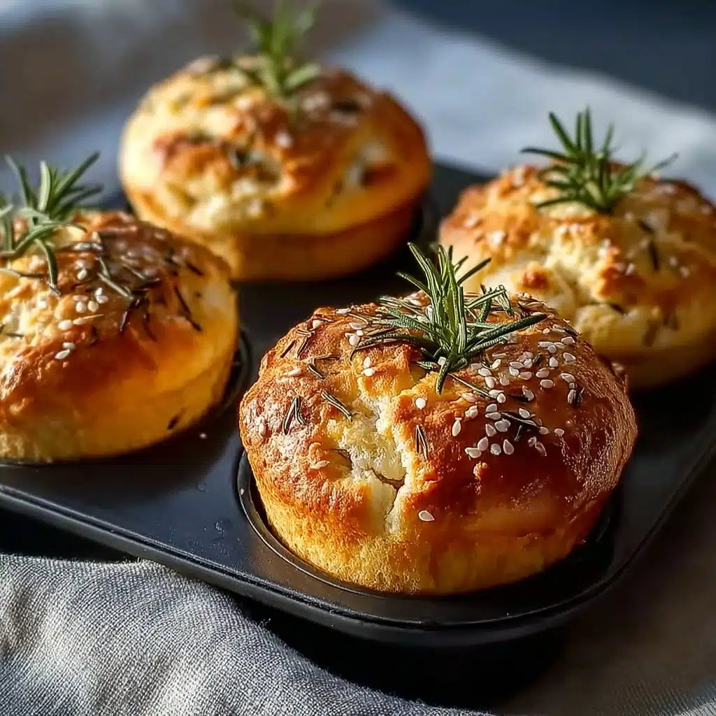 Easy Garlic Rosemary Focaccia Muffins Recipe - Recipe Image