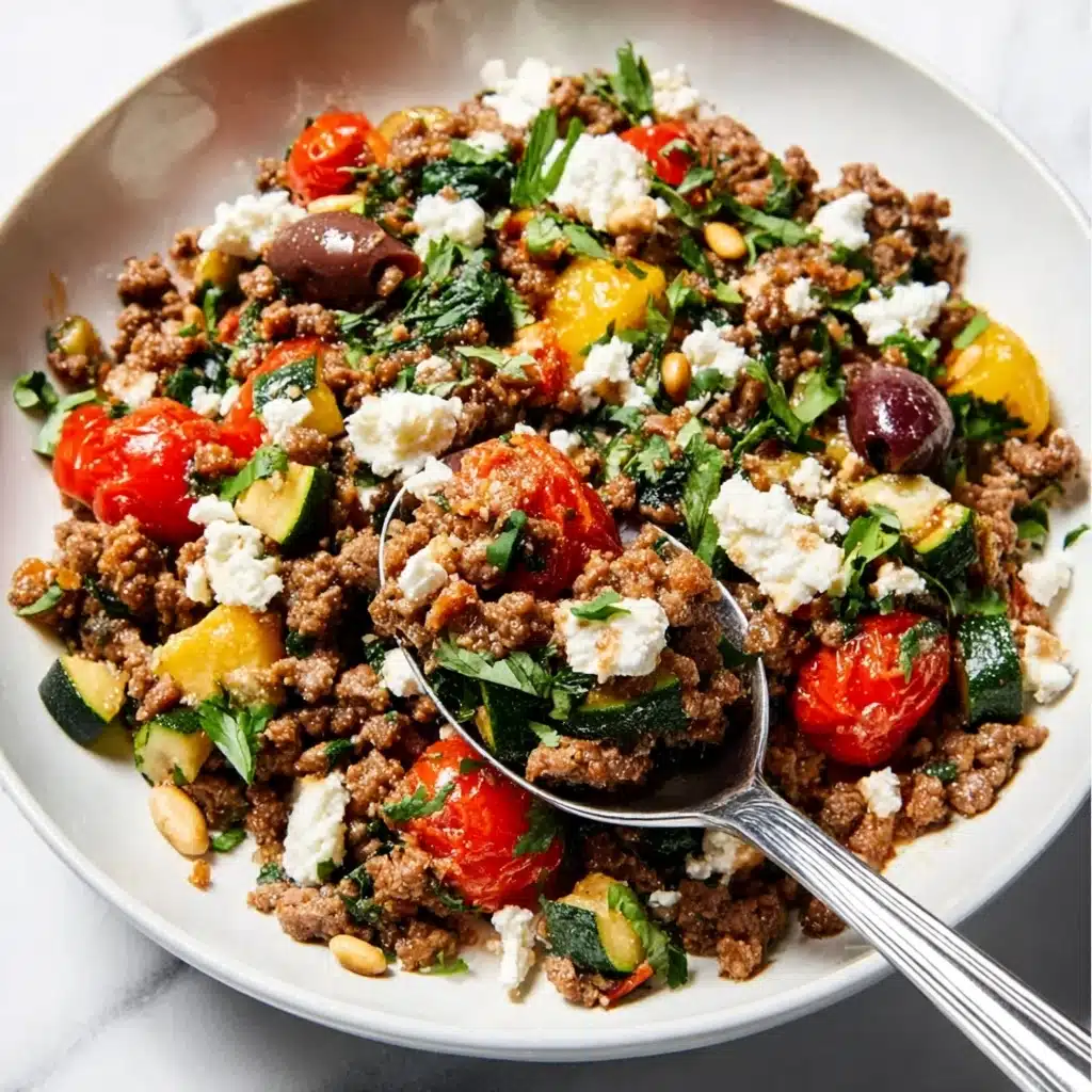 Mediterranean Ground Beef Stir-Fry Recipe - Recipe Image