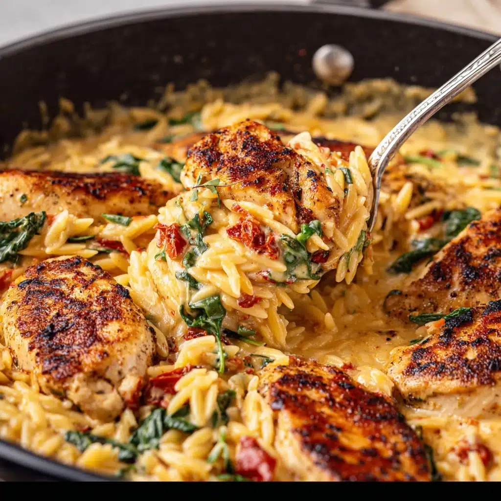 Creamy Sun-Dried Tomato Chicken Orzo Recipe - Recipe Image