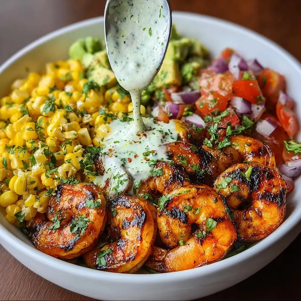 Grilled Shrimp Bowl with Avocado and Corn Salsa Recipe - Recipe Image