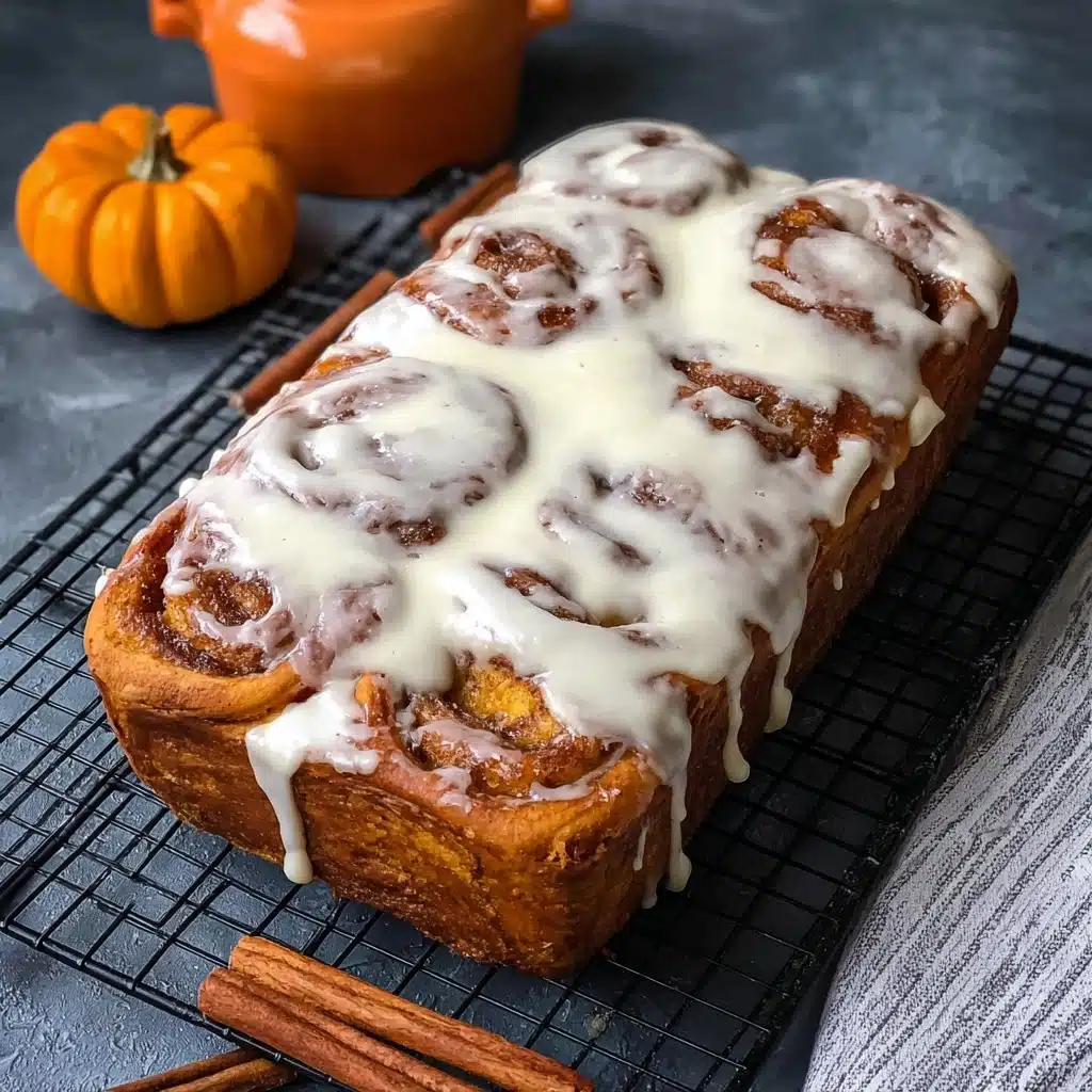 Cinnamon Roll Pumpkin Bread with Cream Cheese Glaze Recipe