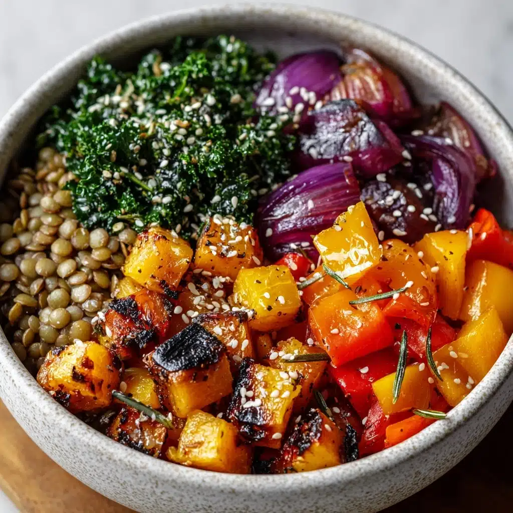 Herbed Lentil Rice with Roasted Veggies Recipe - Recipe Image