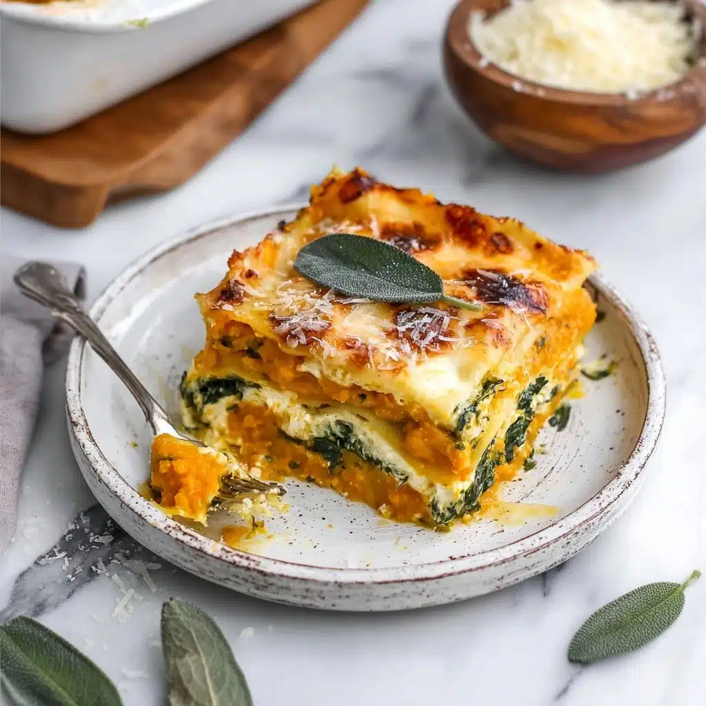Vegetarian Pumpkin Spinach Lasagna Recipe - Recipe Image