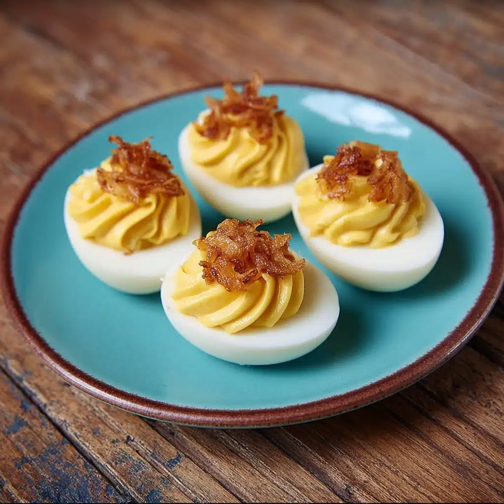 French Onion Deviled Eggs Recipe - Recipe Image