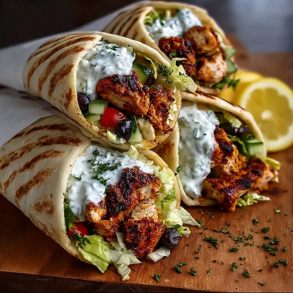Mediterranean Chicken Gyros with Creamy Feta Tzatziki Recipe