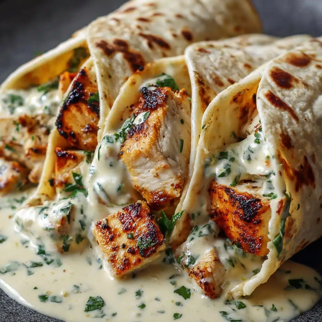 Savory Chicken Wraps with Garlic Cream Sauce Recipe - Recipe Image