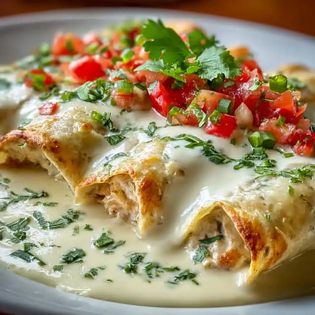 Chicken Enchiladas with Sour Cream White Sauce Recipe