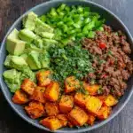 Spicy Ground Beef & Sweet Potato Protein Bowl Recipe