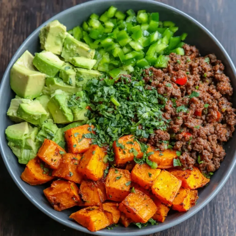 Spicy Ground Beef & Sweet Potato Protein Bowl Recipe
