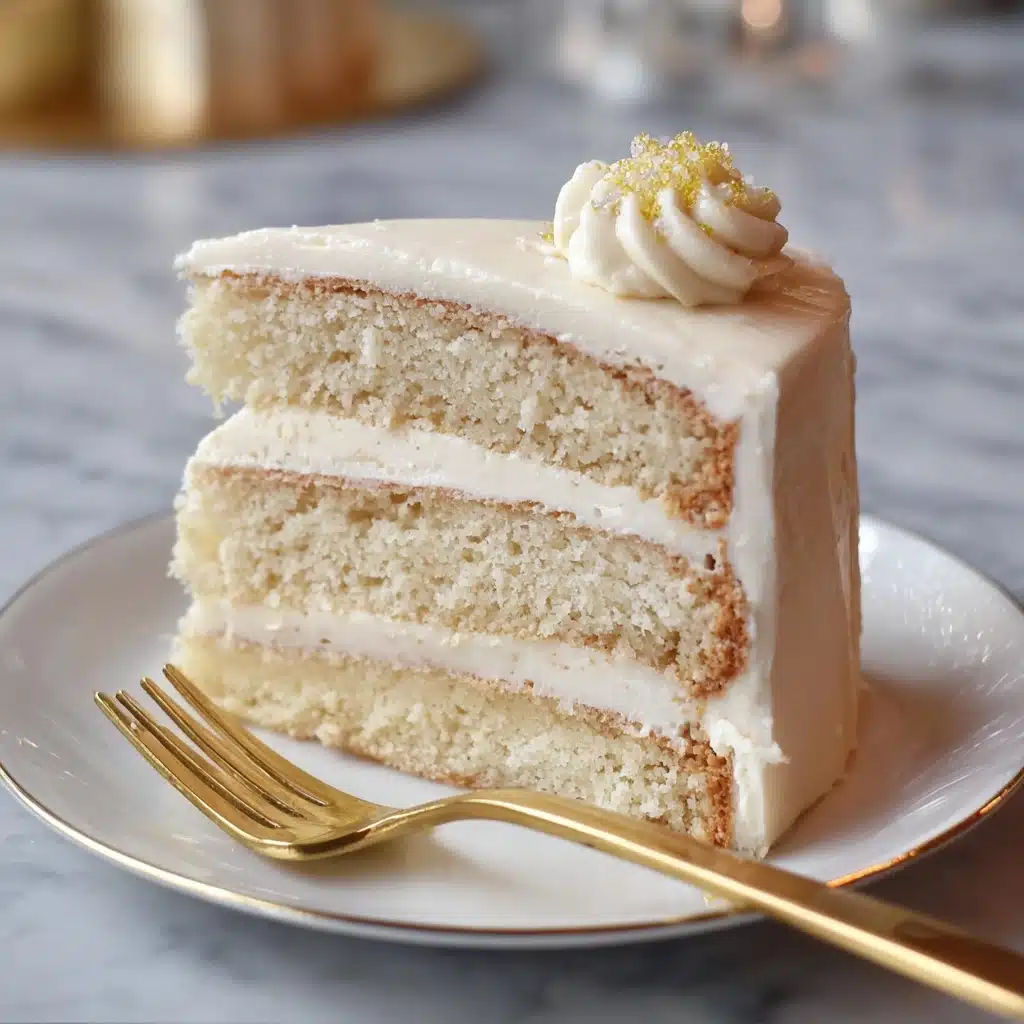 White Almond Wedding Cake Recipe - Recipe Image