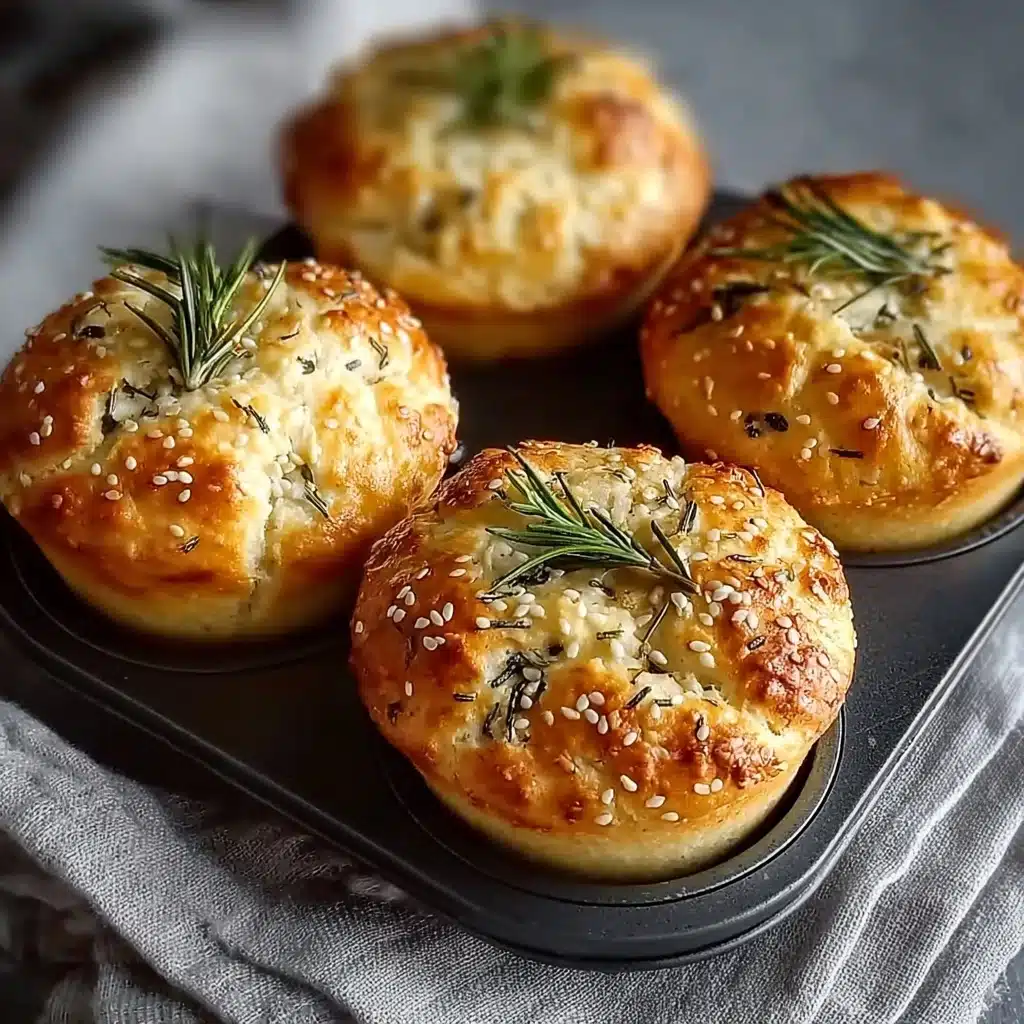 Easy Garlic Rosemary Focaccia Muffins Recipe