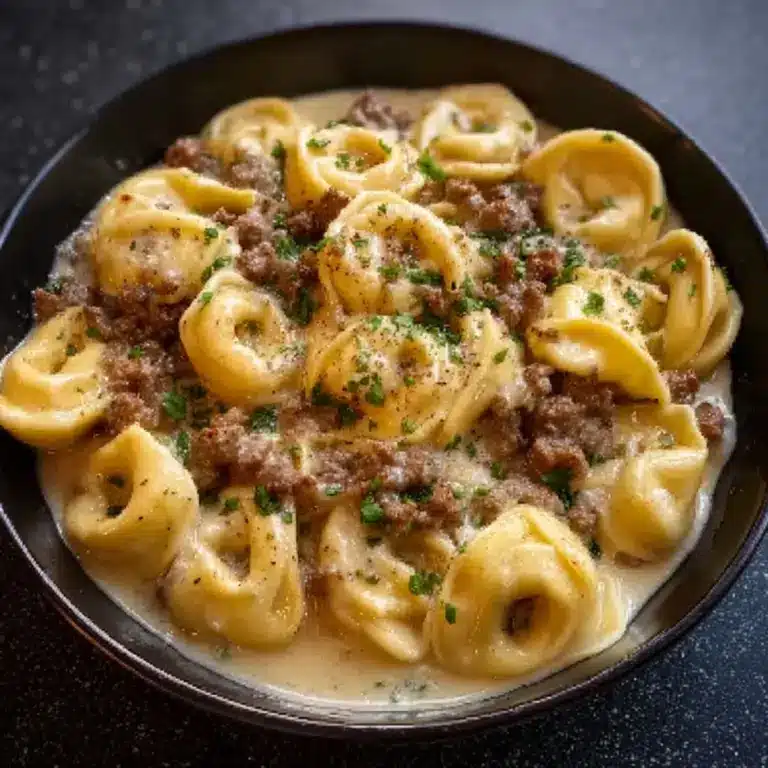 Cheesesteak Tortellini in Rich Provolone Sauce Recipe