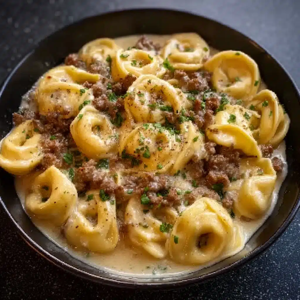 Cheesesteak Tortellini in Rich Provolone Sauce Recipe