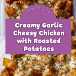 High Protein Creamy Garlic Cheesy Chicken and Potatoes Recipe