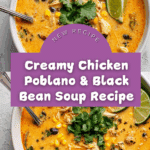 Easy Chicken Poblano and Black Bean Soup Recipe