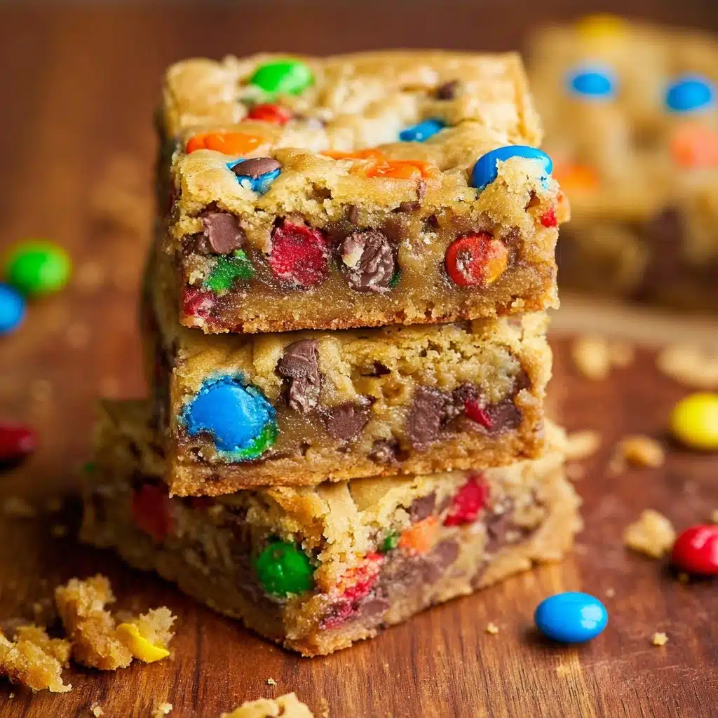 Triple Peanut Butter Monster Cookie Bars Recipe - Recipe Image
