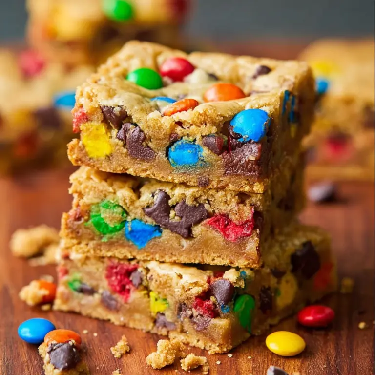 Triple Peanut Butter Monster Cookie Bars Recipe