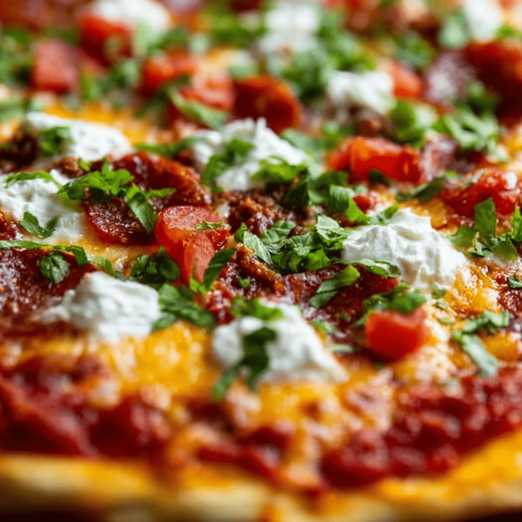 Easy Sheet Pan Taco Pizza Recipe - Recipe Image