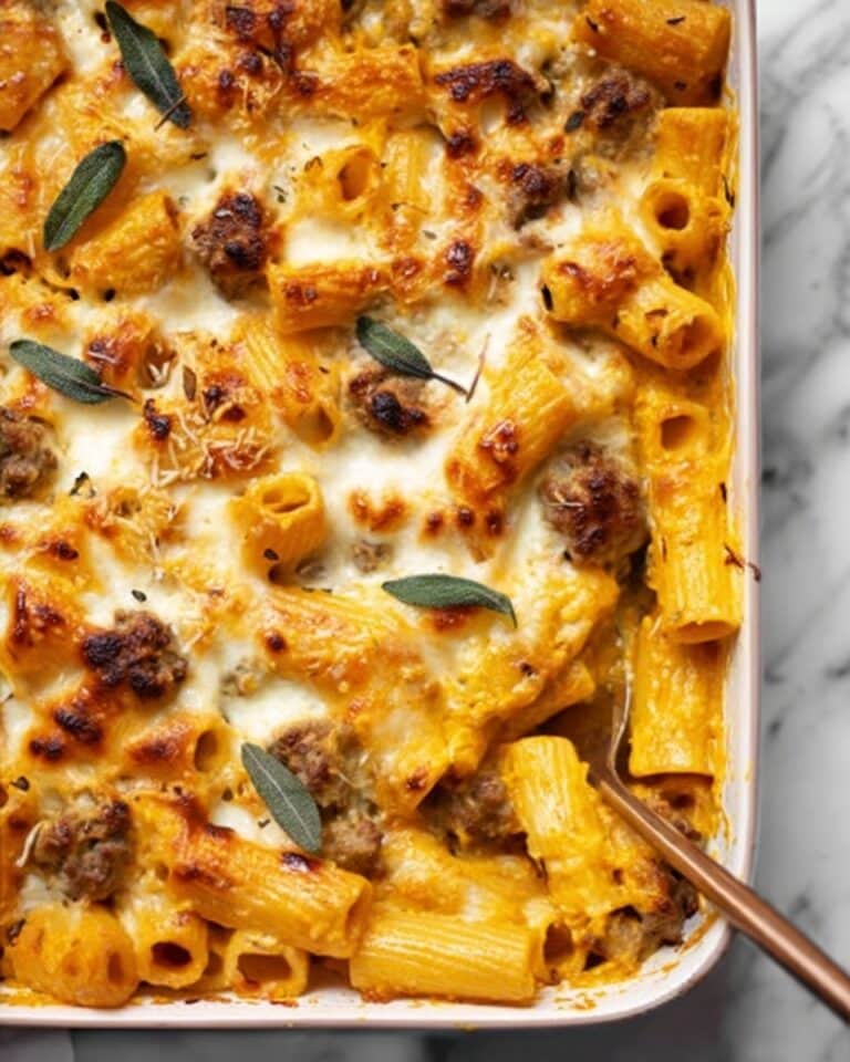 Cheesy Pumpkin Ricotta Pasta Bake Recipe