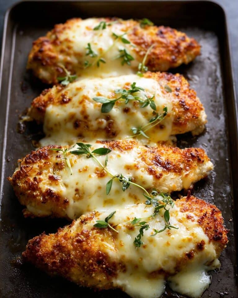 Baked Garlic Parmesan Chicken Cutlets with Melted Cheese Recipe