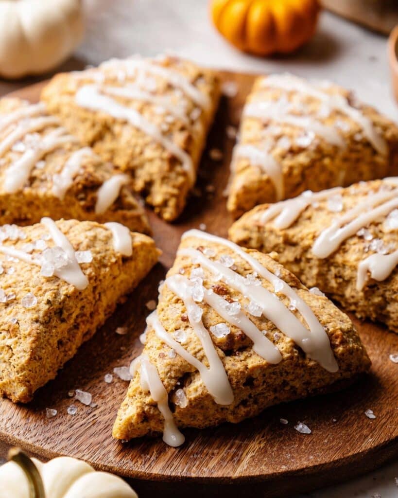 Bakery-Style Pumpkin Scones with Maple Glaze Recipe
