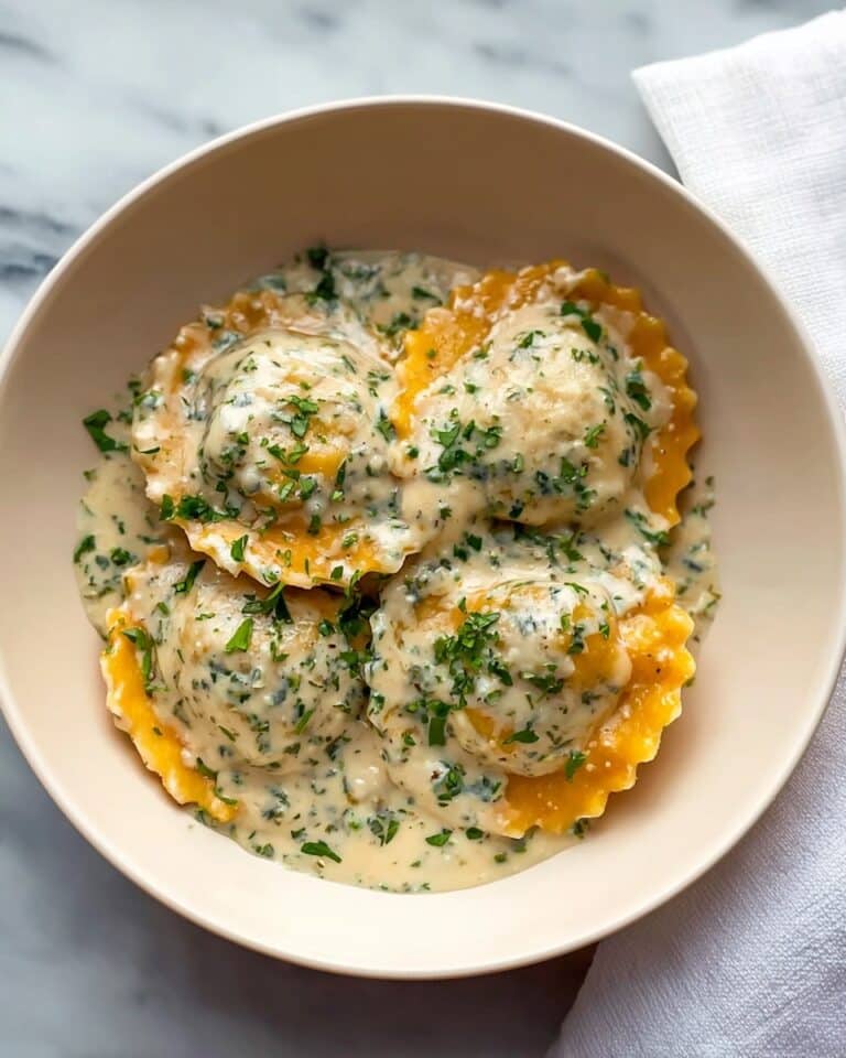 Easy Butternut Squash Ravioli with Maple Cream Sauce Recipe