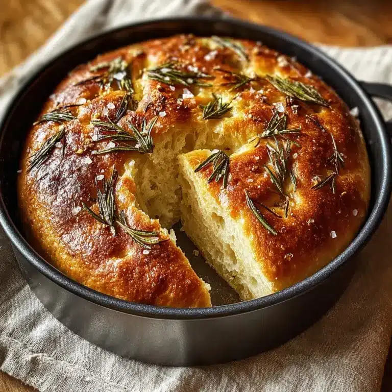 Rustic No-Knead Rosemary Garlic Bread Recipe