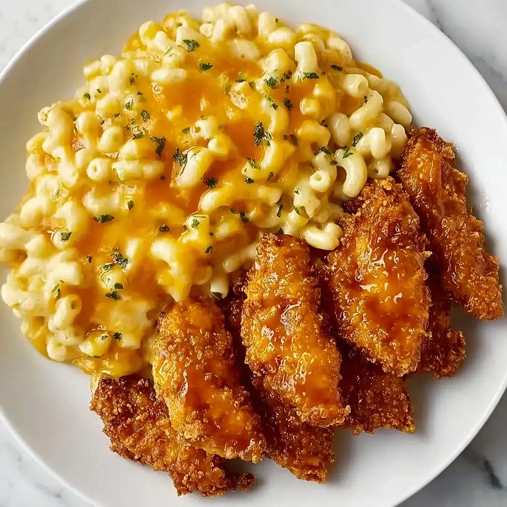Hot Honey Chicken Tenders with Baked Mac and Cheese Recipe - Recipe Image