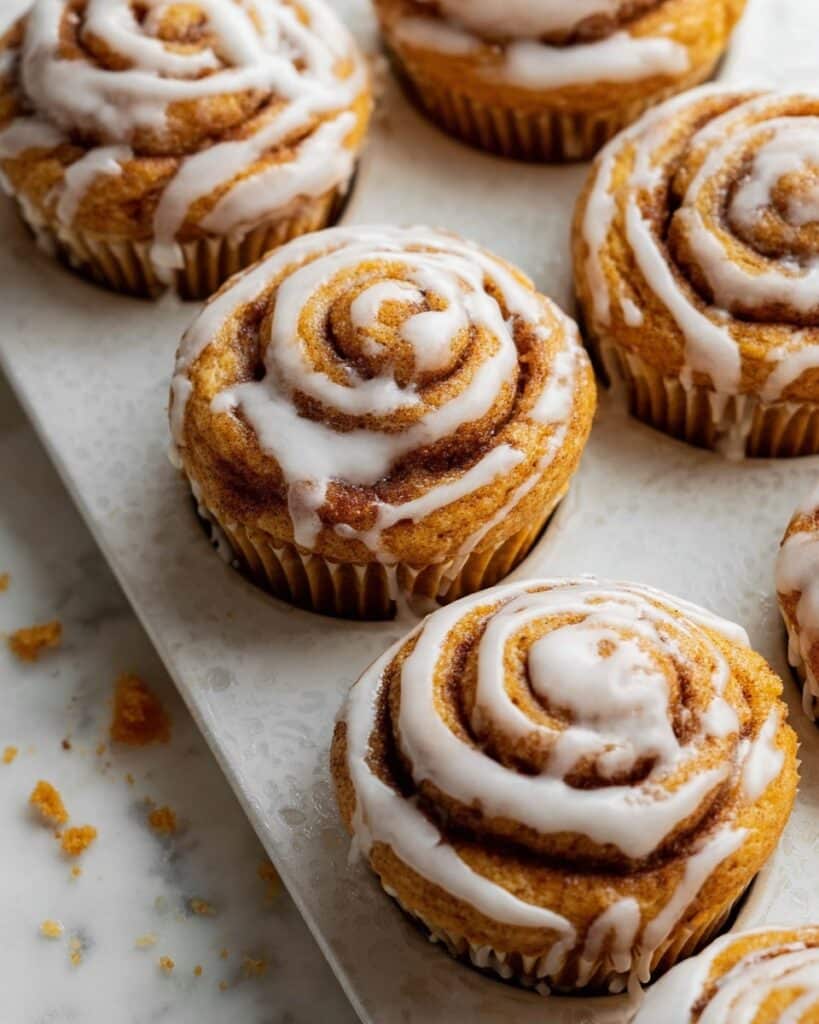 Pumpkin Cinnamon Roll Muffins Recipe