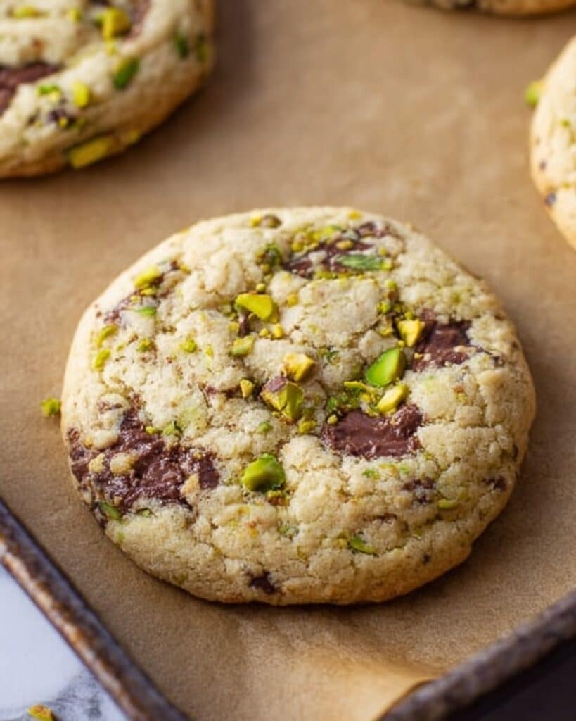 Salted Pistachio Dark Chocolate Chip Cookies Recipe
