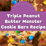 Triple Peanut Butter Monster Cookie Bars Recipe