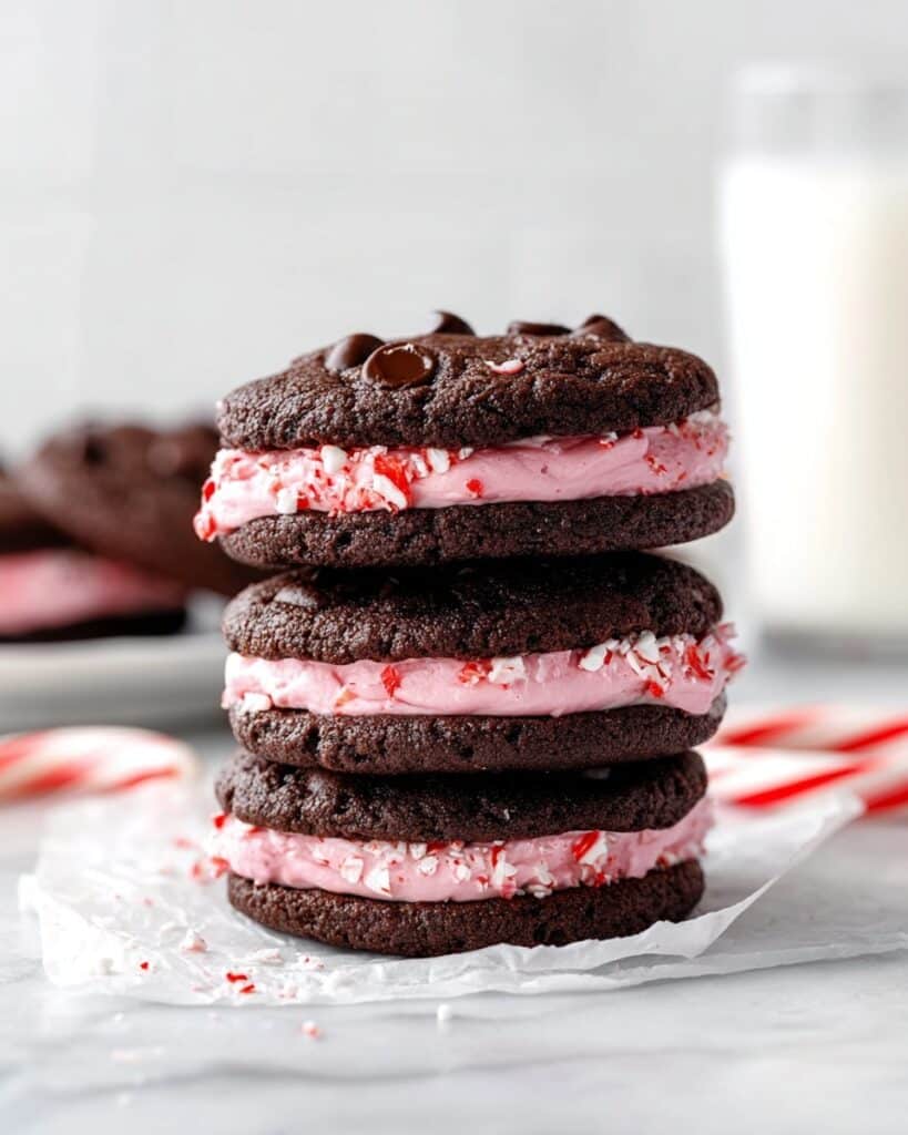 Chocolate Peppermint Sandwich Cookies Recipe