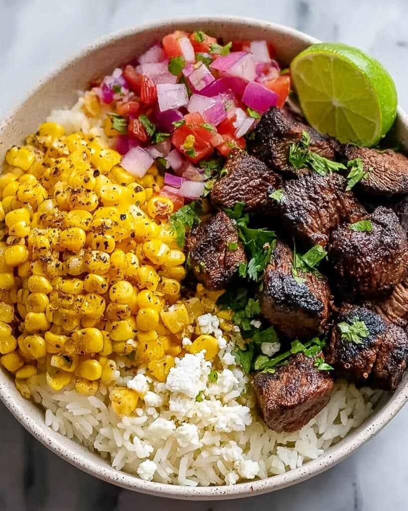 Street Corn Steak Rice Bowls Recipe