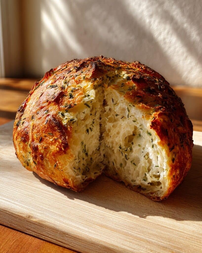 Garlic Herb Dutch Oven Bread Recipe