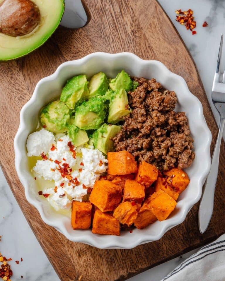 Cottage Cheese Ground Beef & Sweet Potato Bowl Recipe