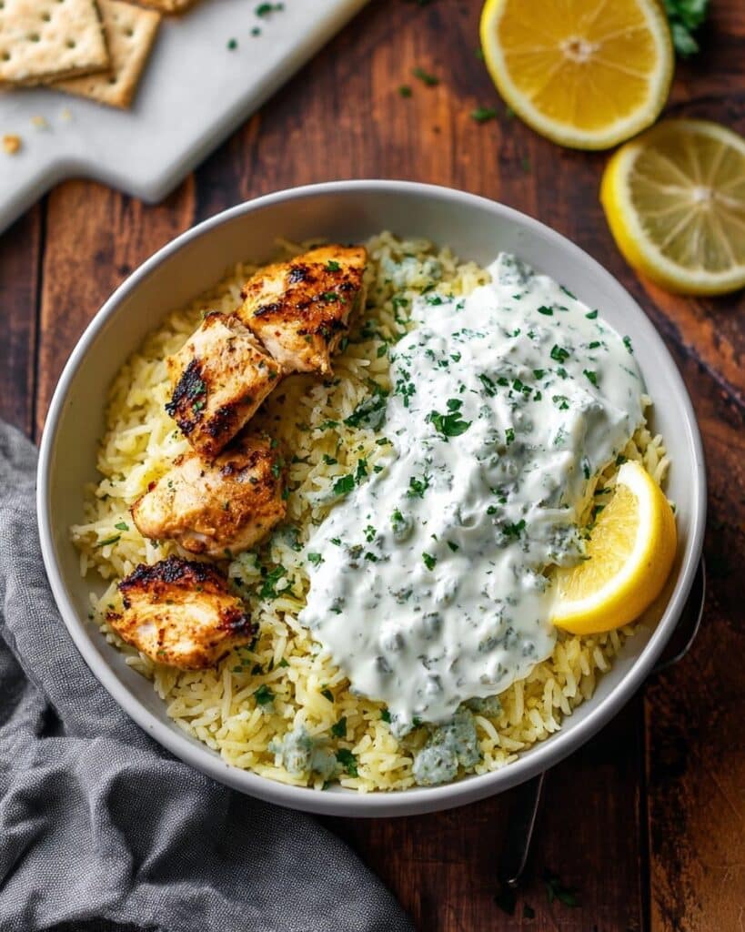 Dump-and-Bake Chicken Tzatziki with Rice Recipe