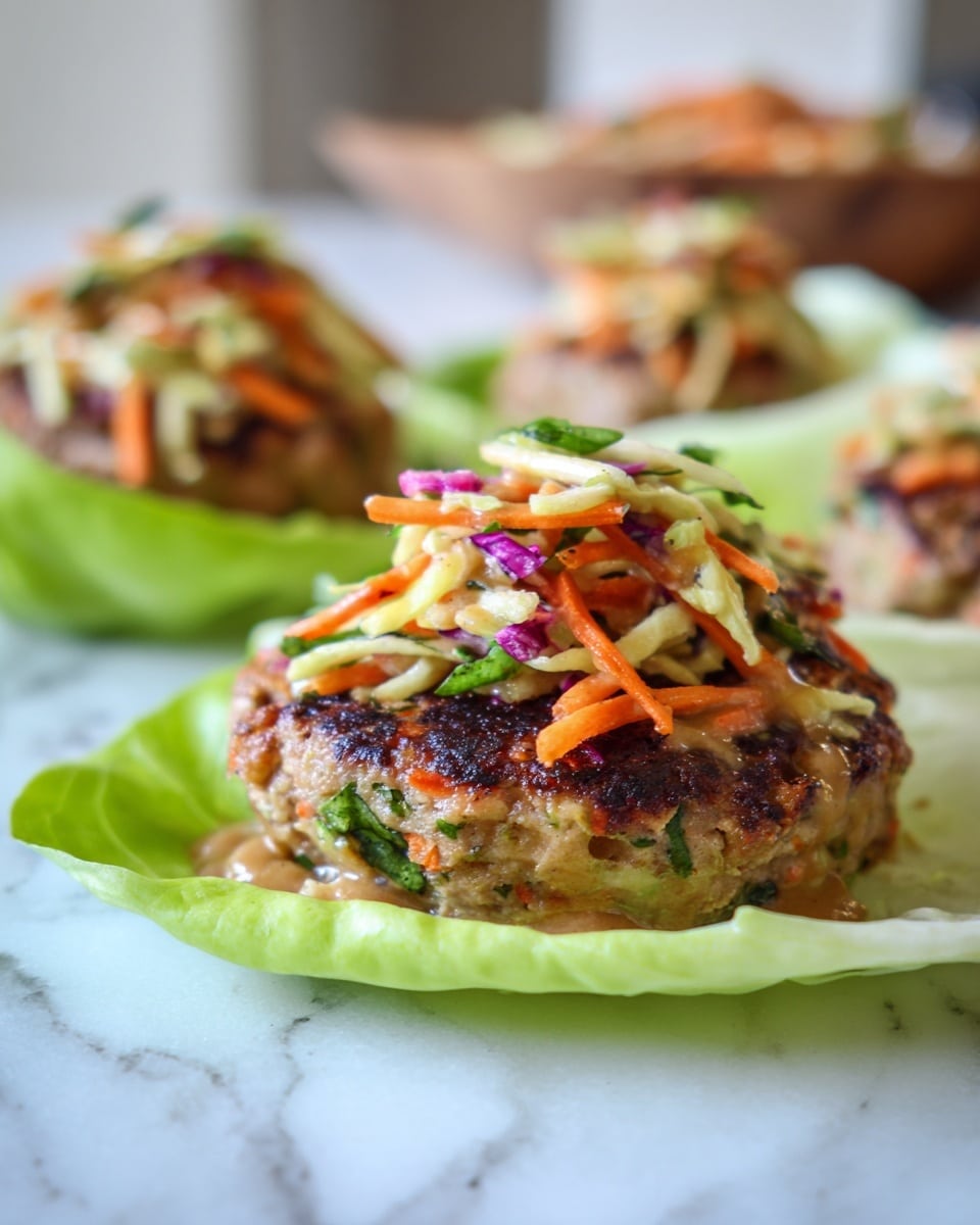 Thai Turkey Burgers with Almond Butter Sauce and Coleslaw Recipe