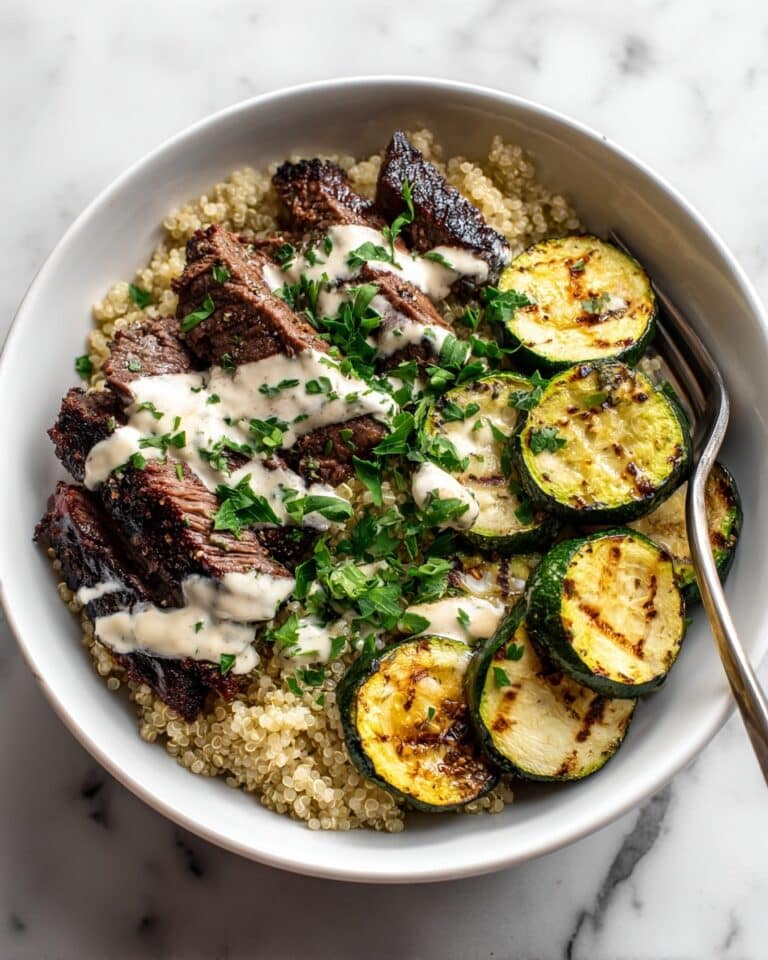 Grilled Steak Bowl with Creamy Garlic Sauce Recipe