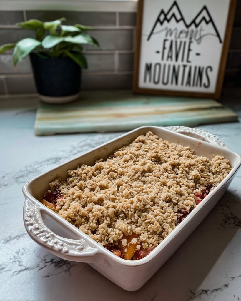 Brown Butter Bourbon Peach Crisp Recipe