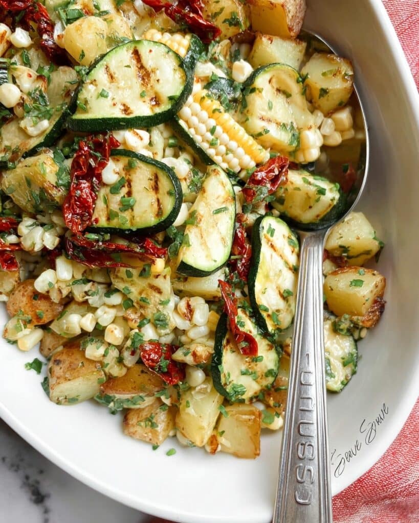 Grilled Courgette and Potato Salad Recipe