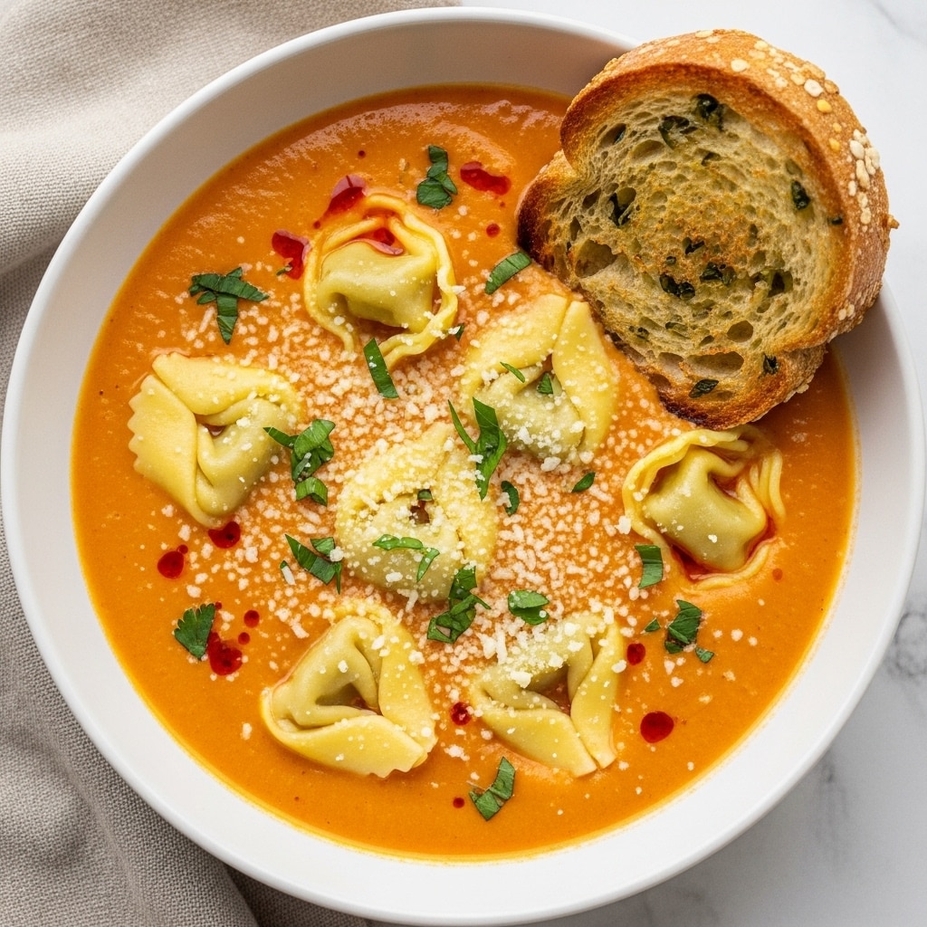 Cheesy Tomato Tortellini Soup Recipe