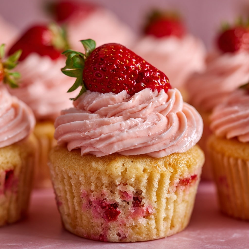 Bourbon Strawberry Angel Food Cupcakes Recipe - Recipe Image