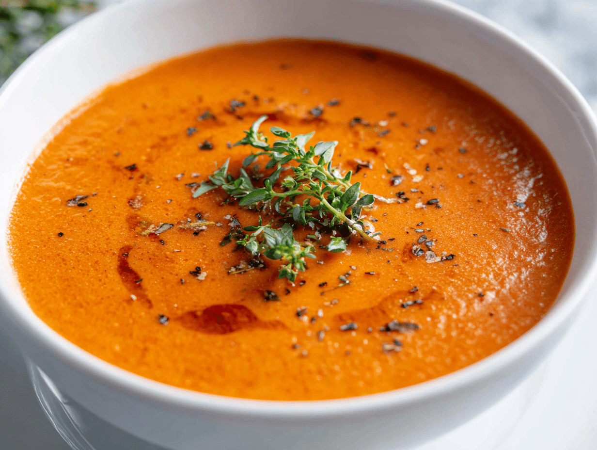 5-Veg Creamy Tomato Soup Recipe - Recipe Image