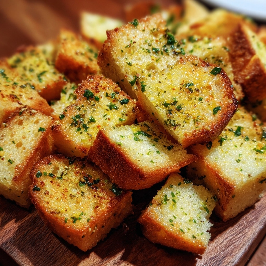 Homemade Garlic Olive Oil Croutons Recipe - Recipe Image