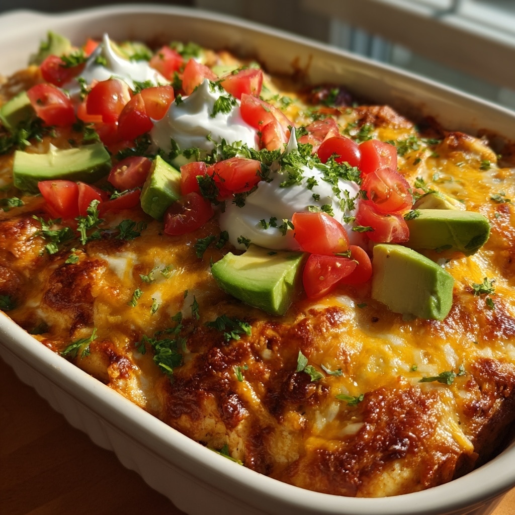 Shredded Chicken Enchilada Casserole Recipe